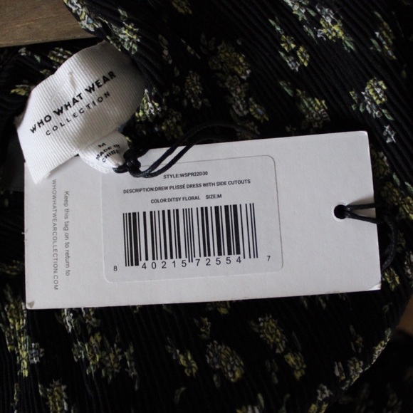 Who What Wear Plisse Collection NWT Drew Cutout Twist MIDI Dress Daisy Floral M - Picture 15 of 16